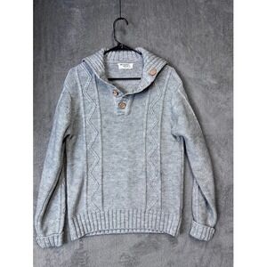 Vintage Munsingwear Shawl‎ Collar Knit Sweater Gray Cable Knit 70s Men XL Taiwan